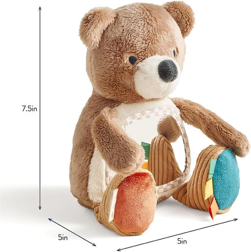 Tummy 0 Itzy Ritzy Sensory Time Toy Mirror - Features Crinkle & Jingle Sounds, Multiple Textures and Mirror