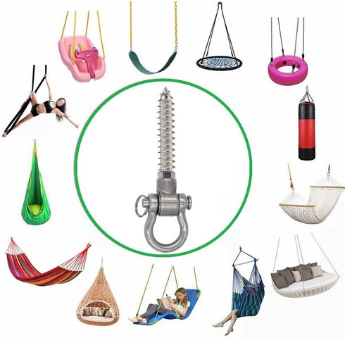 2 Permanent Heavy Duty Anti Rust Bearing Hanger for Yoga Hammock Chair and Playground Accessories