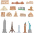 FOSA Miniature Ancient Buildings Toys, 17PCS Mini Around The World City Miniatures for Diorama Projects