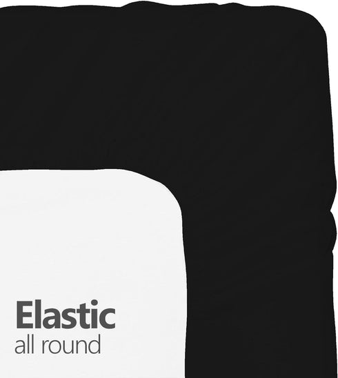 100% Cotton Black Soft and Comfy Fitted Crib Sheets for Standard Crib and Toddler Mattresses, Hypoallergenic