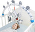 Caterbee Baby Activity Travel Mobile Arch Bassinet Toy, Black and White High-Contrast Crib Toys, with Rattle and Book