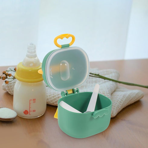 LIOOBO Portable Formula Dispenser Container with Four Compartments Sealed Milk Powder Holder for Travel and Outdoor Use
