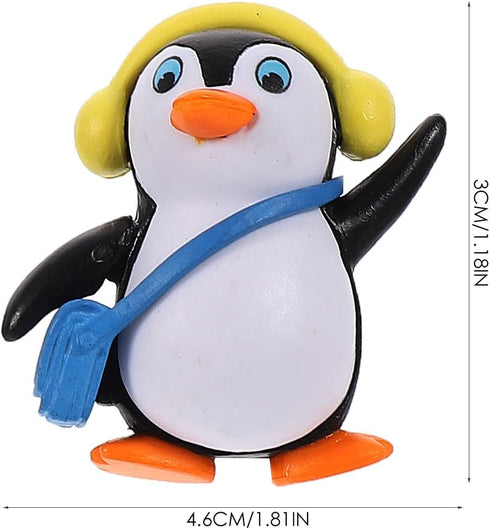 NUOBESTY Cute Penguin Toys Mini Figure Collection Playset, 8 Pieces Penguin Cake Topper