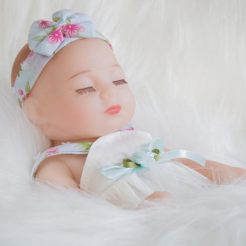ENA Reborn Baby Doll Realistic Silicone Vinyl 10 inch Weighted Soft Body Lifelike Doll Gift Set for Ages 3+ (Slip Dress
