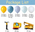155Pcs Hammer Construction Balloons Garland Arch Kit Yellow and Blue Balloons with Crane Excavator Foil Balloon