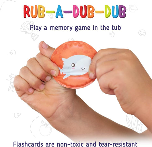 30-Pack, 2.25-Inch merka Bath Toys Flash Cards - EVA Foam, Multicolor - Baby Bath Toys & Memory Matching Game & Bathtub