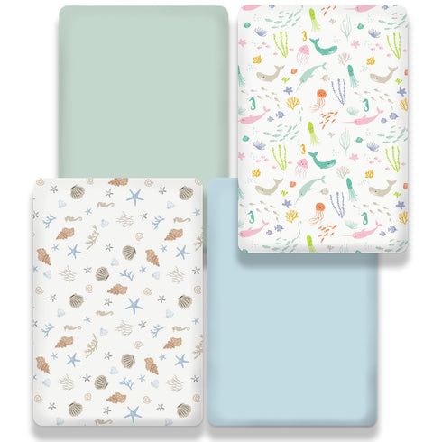 4 Pack, Pack 38 26 Pack Pack Little Grape Land Mini Crib Sheets n Play Sheets Fitted x for Boys and Girls, and Play