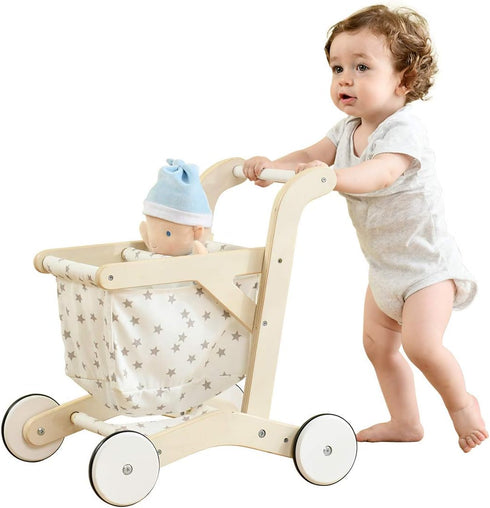 labebe Baby Push Walker Doll Stroller, Push Toy for Toddler, Shopping Cart