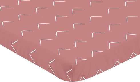 Pack Sweet Jojo Designs Mauve Pink Boho Arrow Girl Fitted Mini Crib Sheet Baby Nursery Infant Newborn Bed Room Portable