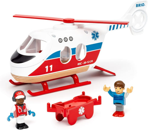 BRIO World 36022 Rescue Helicopter - Kid's Train Set Accessory | Interactive