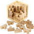 AHYUAN Wooden Brain Teaser Puzzle Cube - T-shaped Jigsaw Logic Puzzle Educational Toy for Kids and Adults (Natural)