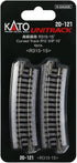 Kato 315mm (12 3/8") 15-Degree (4-Piece) USA Model Train Products Unitrack, Radius Curve Track