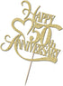 Gold Glitter 50th Anniversary Cake Topper, 50 Wedding Anniversary Party Decoration Ideas for 50th Birthday Party