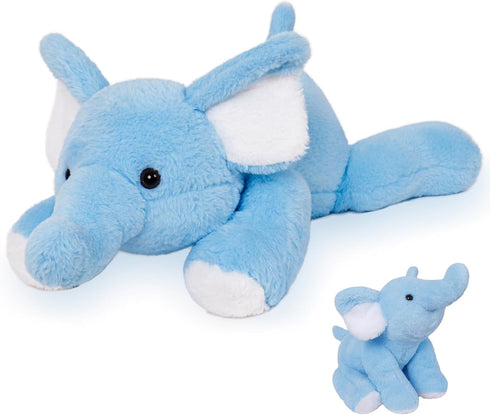 5 lbs 27" Weighted Elephant Stuffed Animal, Giant Blue Plush Pillow for Kids and Adults