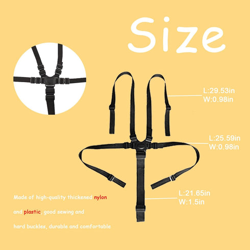 LiXiongBao 5 5 Universal Point Harness Strap Belt,Baby Harness Seat Strap Holder for Most Point High Chairs,Stroller
