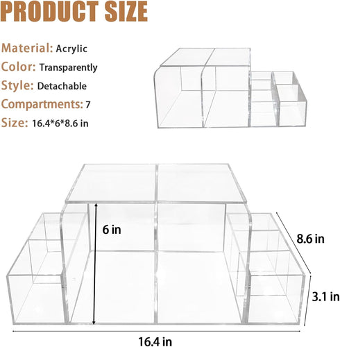 GILPWA Diaper Caddy, Baby Changing Table Organizer, Detachable Clear Acrylic Diaper Storage for Wipe Dispenser, Wipe