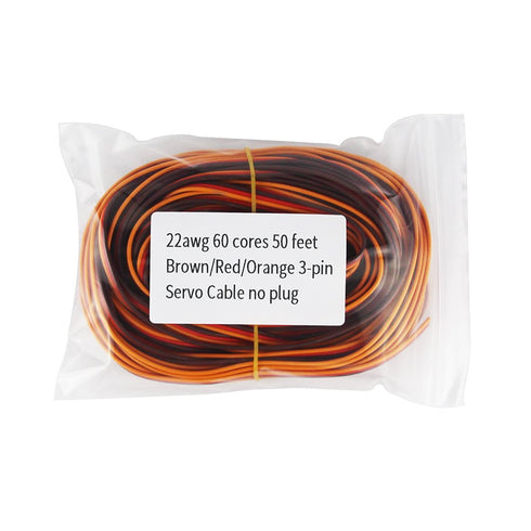 50 Feet 22AWG Servo Extension Cable Wire, 60 Cores Cord Lead for RC Helicopter Drone Cars DIY Accessories