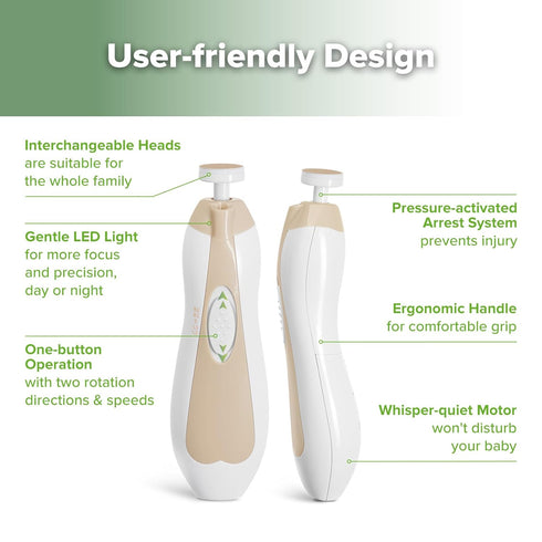 Trimmer Set 4 haakaa Baby Nail Electric Baby Nail Clippers Kit for Newborn, Toddler or Adults Fingernails and Toenails