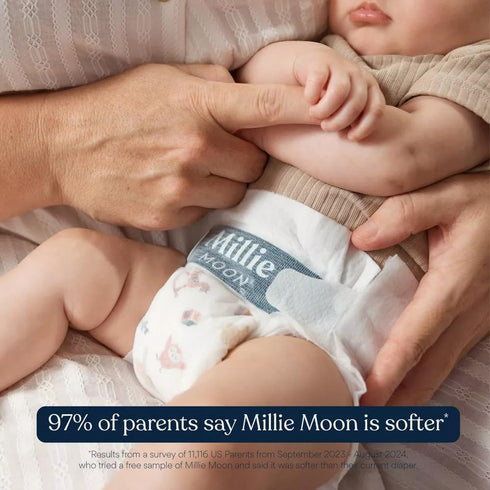Generic 1, 32 Count, 12 Millie Moon Luxury Diapers, Size Cloud Touch Softness, Hour Absorbency, Unisex