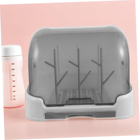 Countertop Yardwe Bottle Drying Rack with Dustproof Cover Space-Saving Organizer for Bottles Pacifiers Utensils