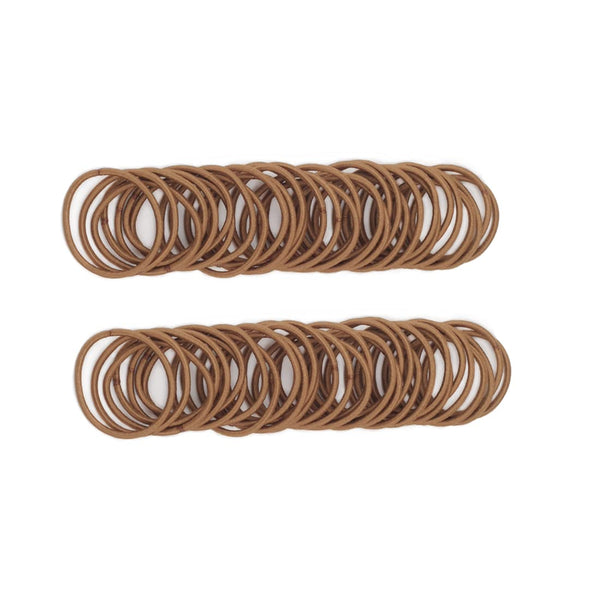 100 Pcs Baby Girls Hair Ties, No Crease Elastic Ponytail Holders for Thin Hair (2 mm x 2.5 cm, Light Brown)