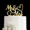 Mr and Mrs Cake Topper, Bride and Groom Sign Wedding/Engagement Cake Decoration, Mirror Gold Acrylic