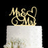 Mr and Mrs Cake Topper, Bride and Groom Sign Wedding/Engagement Cake Decoration, Mirror Gold Acrylic