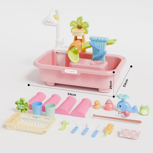 YOKISS 22 4L Summer 3-8 Sand and Water Table Toy for Toddlers, Piece Toy Accessories, Large Capacity Basin, Fishing