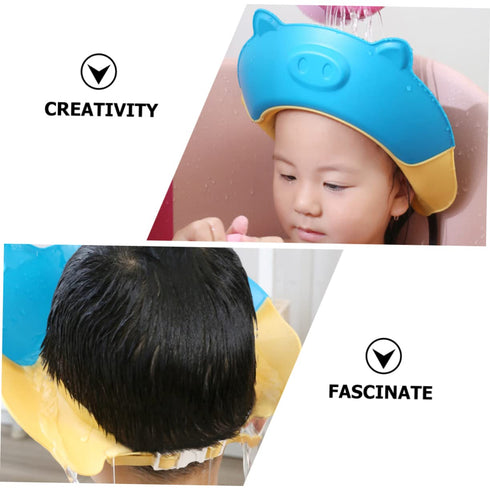 set Alasum shampoo cap Baby Shower Cap Shield kids shower caps bath hat hair washing hat Women shower cap wash hair