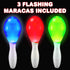 Pack 3, ArtCreativity Light-Up Color Changing Maracas, of Flashing LED Music Hand Shakers, Fun Noise Makers and Toy
