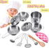 Play Pots and Pans Toys for Kids Kitchen Playset with Mini Stainless Steel Cooking Utensils for Toddlers & Girls