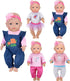 Doll Clothes 4 Sets Fashion Outfits for 14-18 Inch New Born Baby Dolls (No Doll Included)