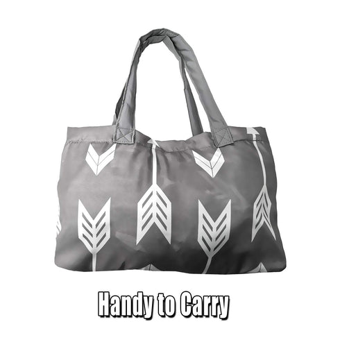 HIVVI 2-in-1 Portable Grocery Cart Seat Cover and Baby Highchair Cover (Gray Arrow)