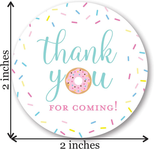 40 cnt Donut Birthday Party Thank You Favor Stickers