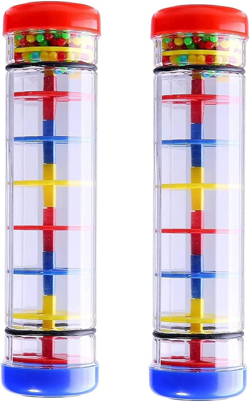 Rainmaker Stick, 2Pcs Rain Stick Shaker Music Sensory Auditory Instrument for Babies and Kids, 8 Inches