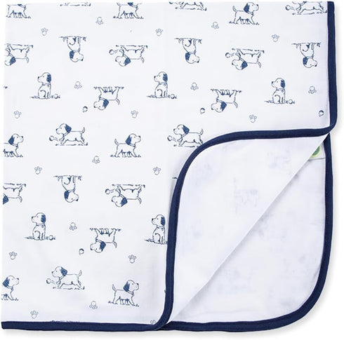 Little Me Puppy Toile Swaddling Receiving Blanket for Baby Boys