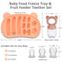 Set, JEXFUN Silicone Baby Fruit Food Feeder Pacifier & Freezer Tray Breastmilk Popsicle Mold for Teething, Silicone