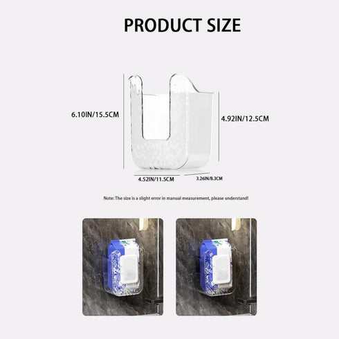 Lusebiy 2024 Kitchen Wipes Storage Box, New Non-Slip Flushable Wipes Holder for Bathroom Toilet, Wall-Mounted Clear Wet