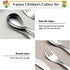 Berglander Toddler Utensils Set, 4 Pieces Stainless Steel Kids Silverware, Safe Forks and Spoons, Dishwasher Safe