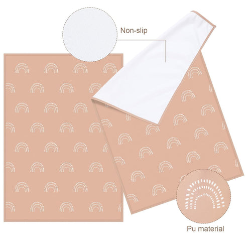 Geelin 3 Pcs PU Baby Diaper Changing Pad, 20 x 28 Inches Foldable Portable Changing Mat, Waterproof Liner for Newborns