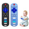 Silicone Baby Teething Toys for Babies 3-6-18-24 Months - Remote Control Shape Teething Toys, BPA Free (L-BlackBlue)
