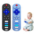 Silicone Baby Teething Toys for Babies 3-6-18-24 Months - Remote Control Shape Teething Toys, BPA Free (L-BlackBlue)