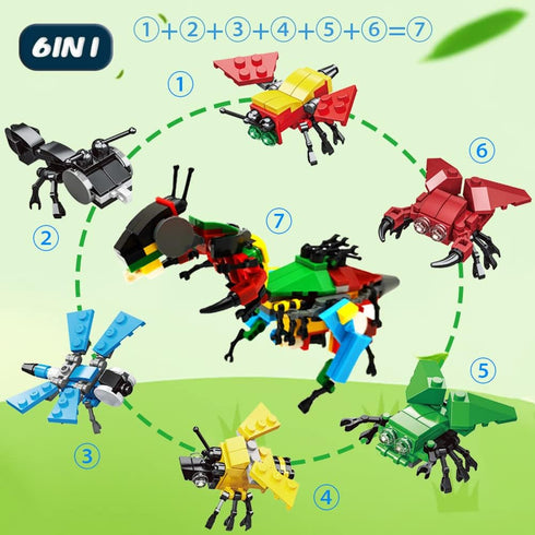 WODMAZ 24 Packs Insect Building Blocks for Kids, Mini Animals Toys for Classroom Exchange Prizes