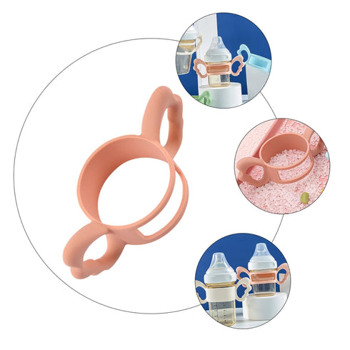 ZUNOXAZ Silicone Feeding Bottle Handle for Milk Bottles Pink Comfortable Grip for Easy Holding and Carrying