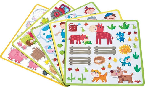 HABA Peter and Pauline's Farm Magnetic Game with 4 Background Scenes in Storage Tin