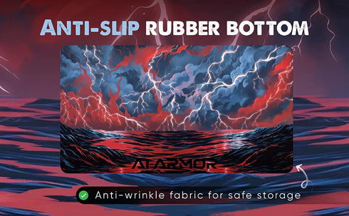 Ai Armor 14x24 Realm Guard - TCG/MTG Playmat (Red/Blue Storm)