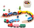 Joqutoys 31 PCS Wooden Train Cars - Magnetic Train Set Includes 15