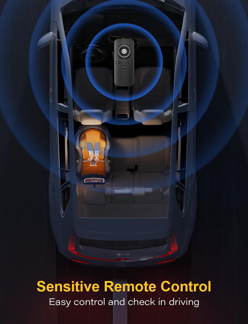 Baby Car Mirror With Light - Rechargeable 2000mA Rear Facing Hook Clip Design for Crystal Clear View