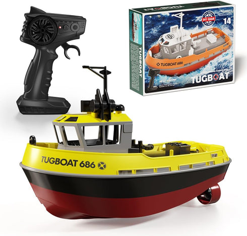 RC Boat, 1/72 2.4Ghz RC Tugboat for Pools and Lakes, High-Speed Remote