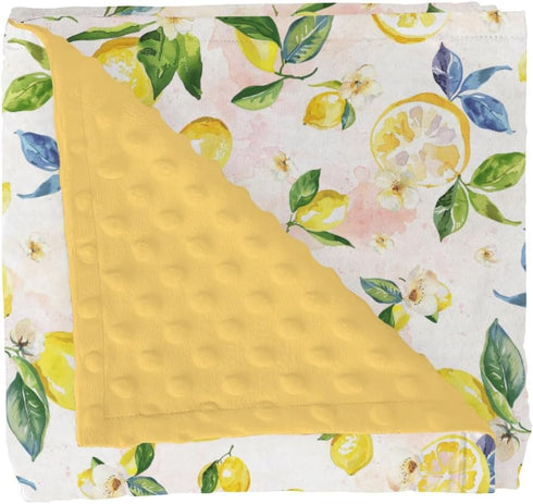 Lemons Baby Blankets for Girl Boy Lemon Branch Leaves Flowers Soft Mink